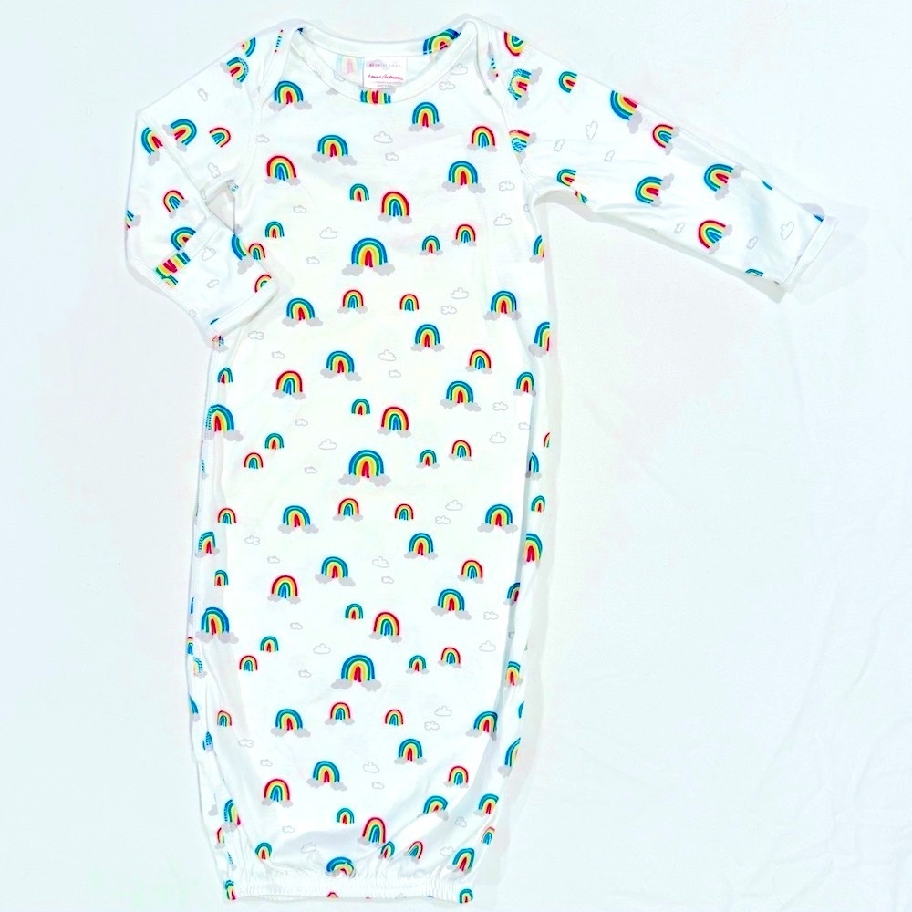 New Hanna Andersson Sleeper Gown Girls 3-6M 60 cm Boys Rainbows Organic Cotton